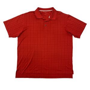 Adidas Golf Shirt Mens XL Red Knit High Low Hem Climacool Performance Polo